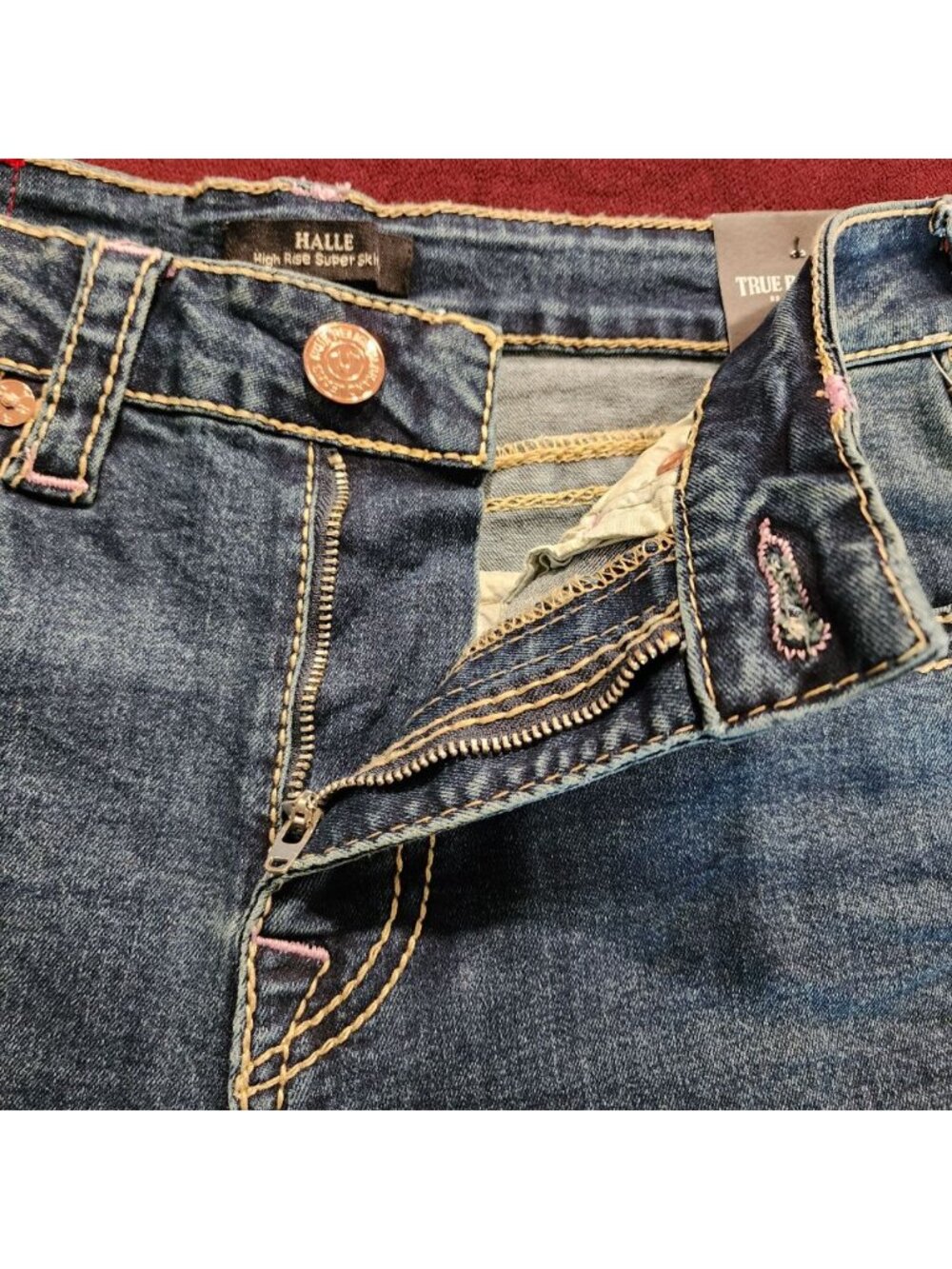 True Religion Women's Denim Jeans High Rise Super Skinny Blue Size 28 NWT - Picture 4 of 16